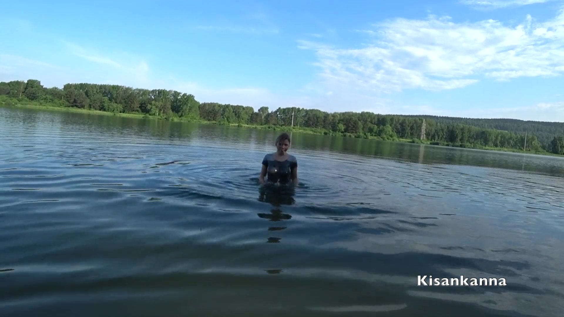 Kisankanna – Squirt In A Public Place. Swimming In The Lake With Clothes On