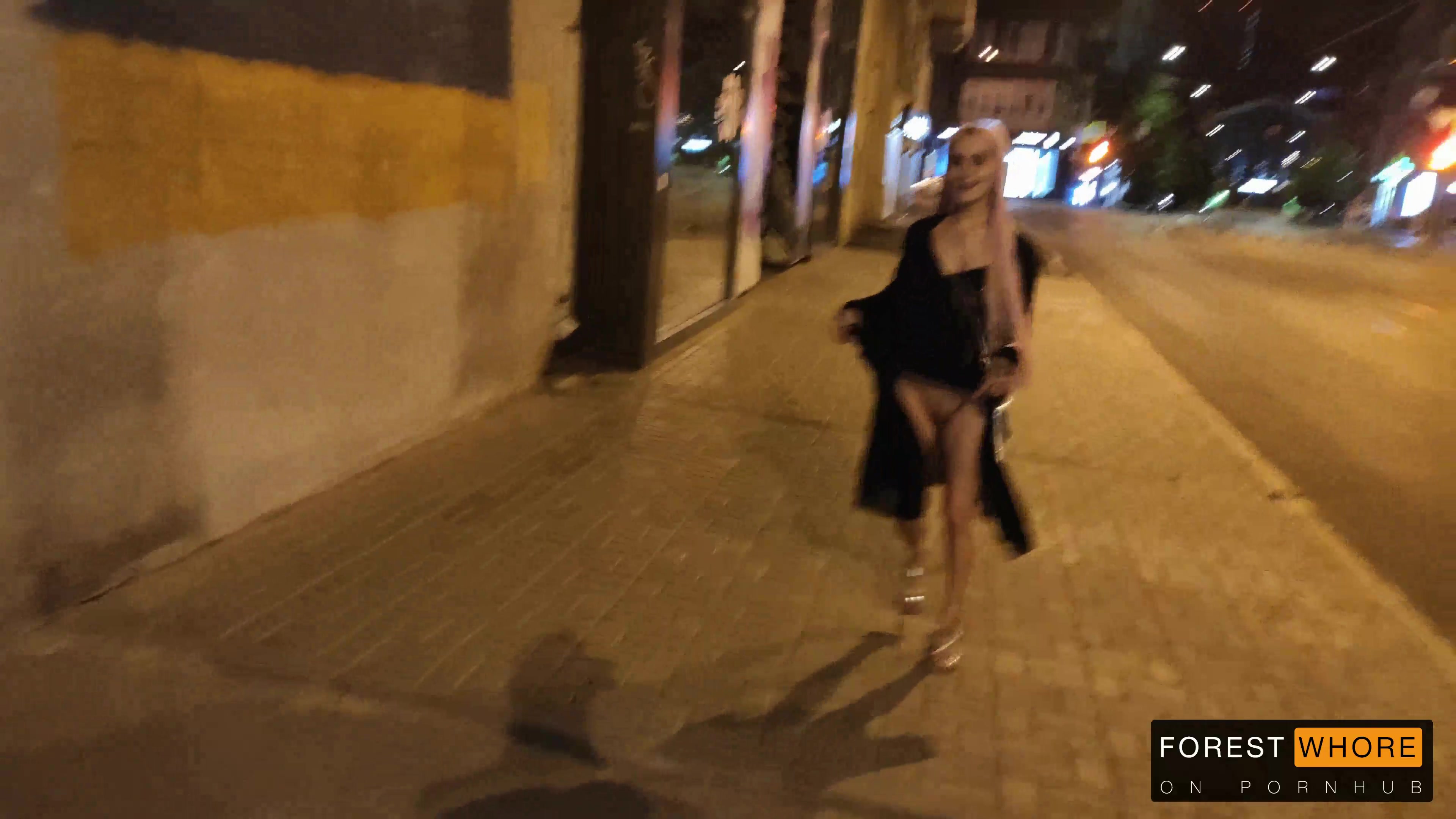 Forest Whore – Night naked walk, licking public toilet and public fetishes